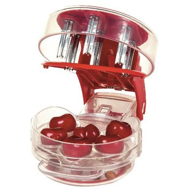 Kitchen Gadgets Novelty - 6-otworowy wycior do wiśni z pojemnikiem